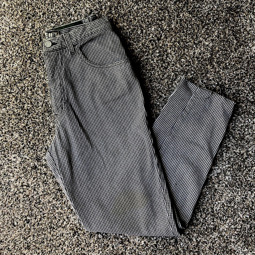 Gorgio Armani black and white striped jeans